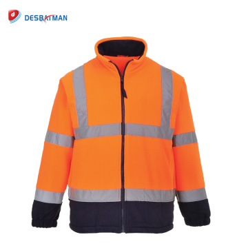 100% Polyester Salut doux polaire sécurité au travail ANSI réfléchissant 3 zip veste